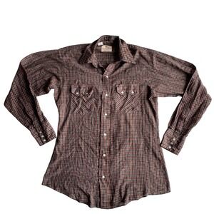 Dee Cee Brand Authentic Western Wear Plaid Snap Shirt Women's Medium Vintage